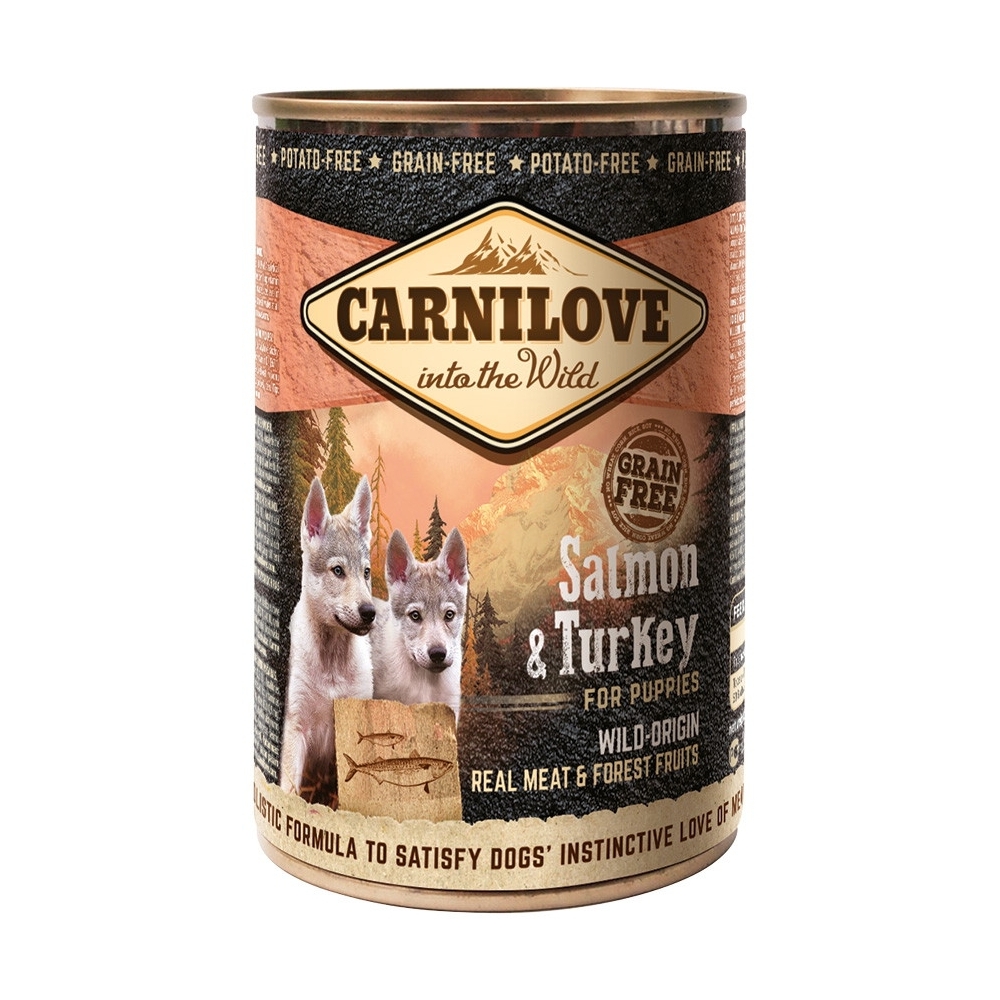 Carnilove Wild konzerva Meat Salmon & Turkey Puppies 400g 