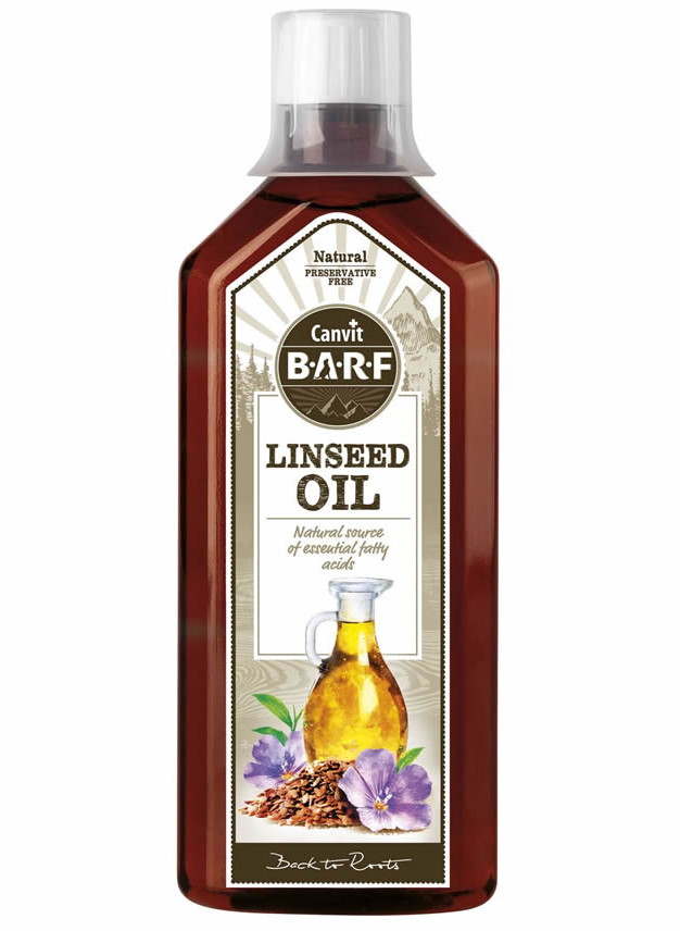 Barf CAnvit lněný olej pro psy Linseed oil