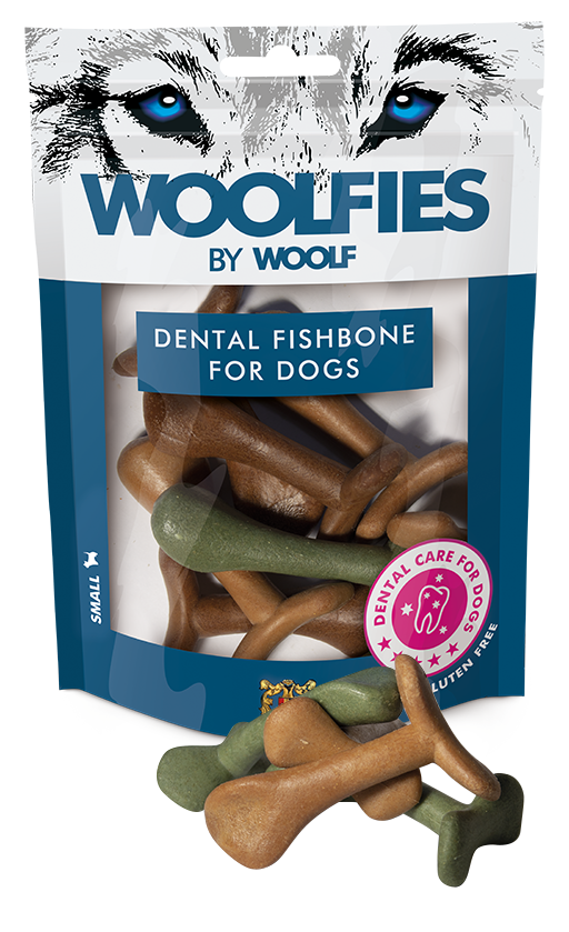 Woolfies dental fishbone pamlsek pro psa S